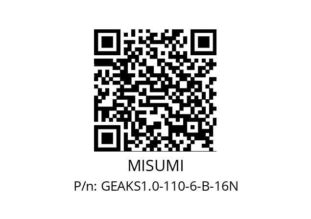   MISUMI GEAKS1.0-110-6-B-16N