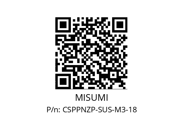   MISUMI CSPPNZP-SUS-M3-18