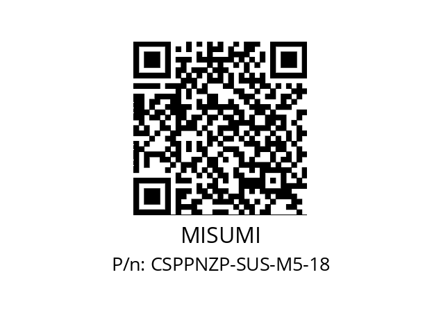   MISUMI CSPPNZP-SUS-M5-18