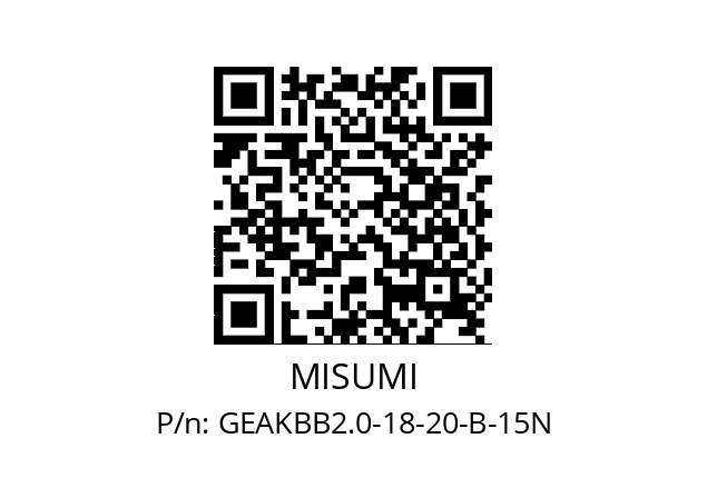   MISUMI GEAKBB2.0-18-20-B-15N