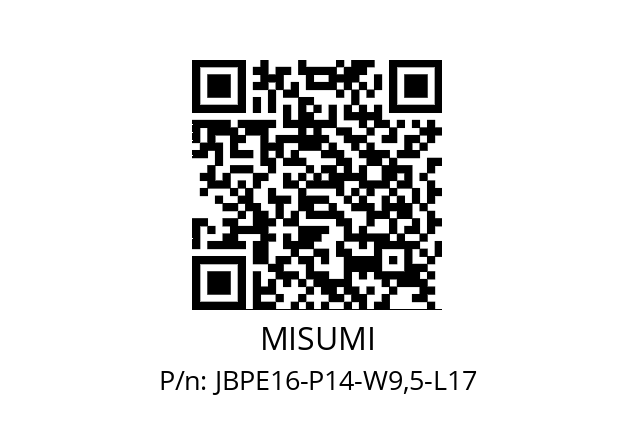   MISUMI JBPE16-P14-W9,5-L17