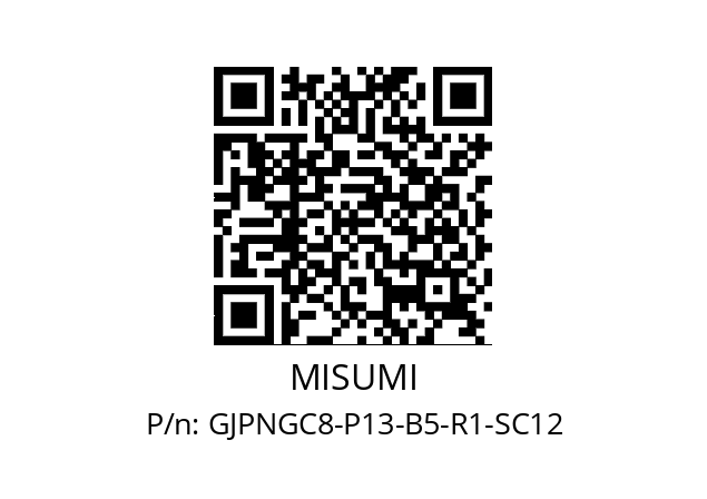   MISUMI GJPNGC8-P13-B5-R1-SC12