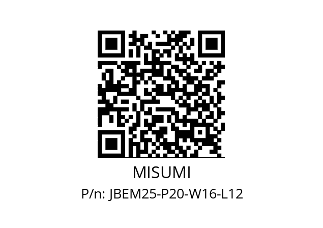   MISUMI JBEM25-P20-W16-L12