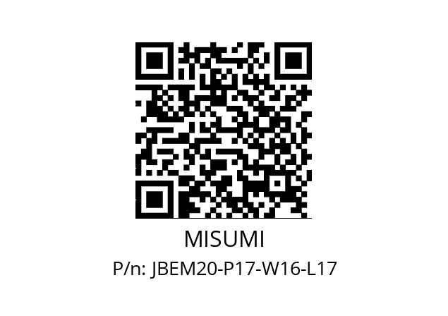   MISUMI JBEM20-P17-W16-L17