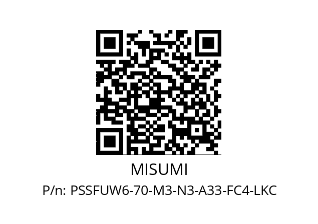   MISUMI PSSFUW6-70-M3-N3-A33-FC4-LKC