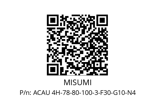   MISUMI ACAU 4H-78-80-100-3-F30-G10-N4