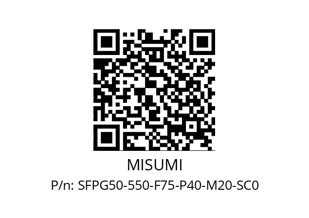   MISUMI SFPG50-550-F75-P40-M20-SC0