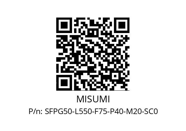   MISUMI SFPG50-L550-F75-P40-M20-SC0