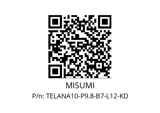   MISUMI TELANA10-P9.8-B7-L12-KD