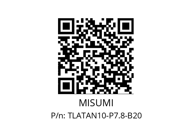   MISUMI TLATAN10-P7.8-B20