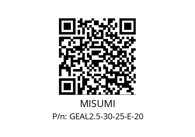   MISUMI GEAL2.5-30-25-E-20