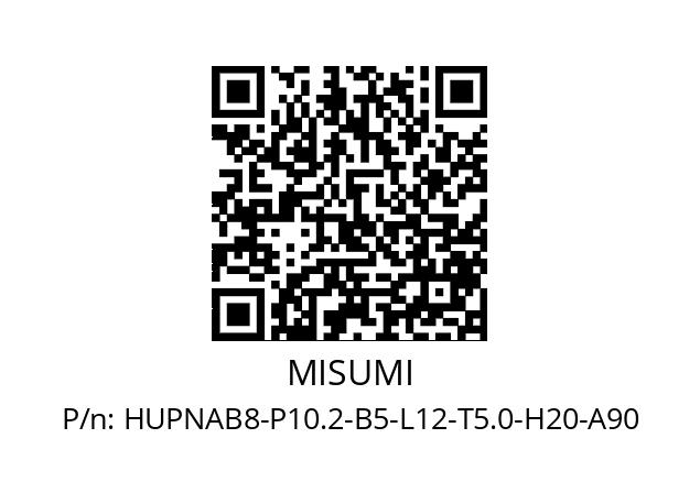   MISUMI HUPNAB8-P10.2-B5-L12-T5.0-H20-A90