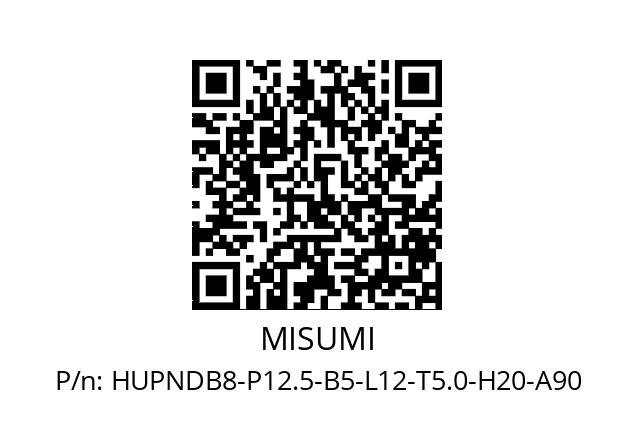   MISUMI HUPNDB8-P12.5-B5-L12-T5.0-H20-A90