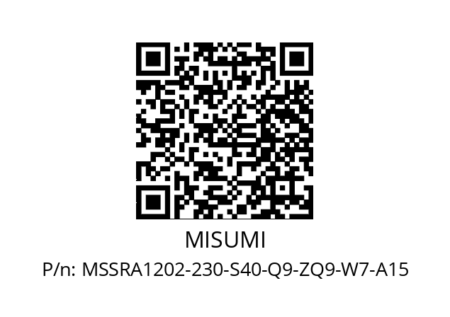   MISUMI MSSRA1202-230-S40-Q9-ZQ9-W7-A15