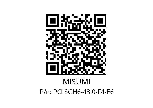   MISUMI PCLSGH6-43.0-F4-E6