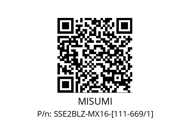   MISUMI SSE2BLZ-MX16-[111-669/1]