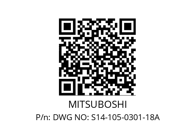   MITSUBOSHI DWG NO: S14-105-0301-18A