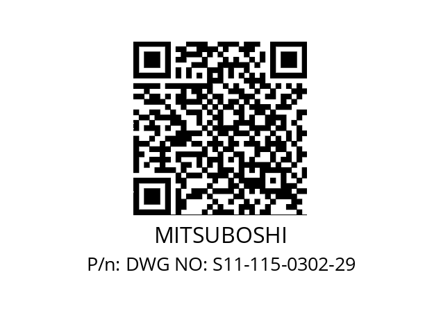   MITSUBOSHI DWG NO: S11-115-0302-29