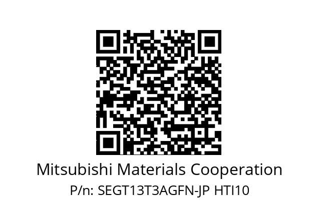   Mitsubishi Materials Cooperation SEGT13T3AGFN-JP HTI10