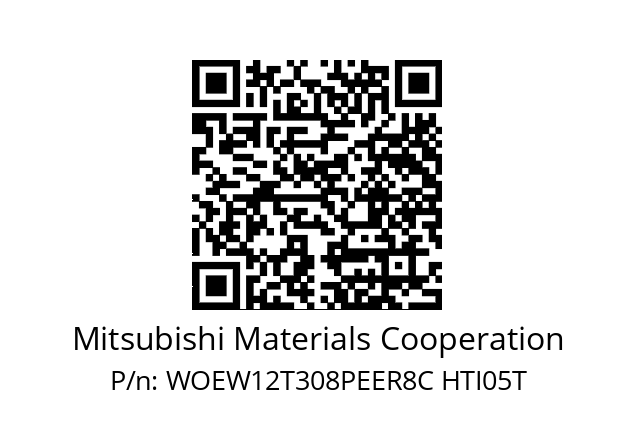   Mitsubishi Materials Cooperation WOEW12T308PEER8C HTI05T