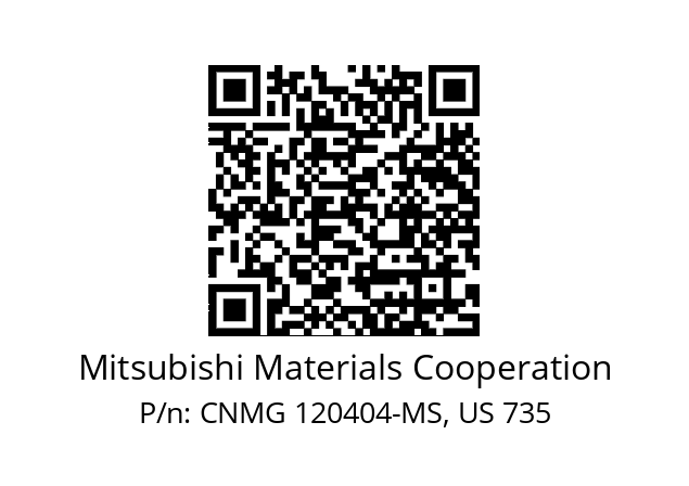   Mitsubishi Materials Cooperation CNMG 120404-MS, US 735