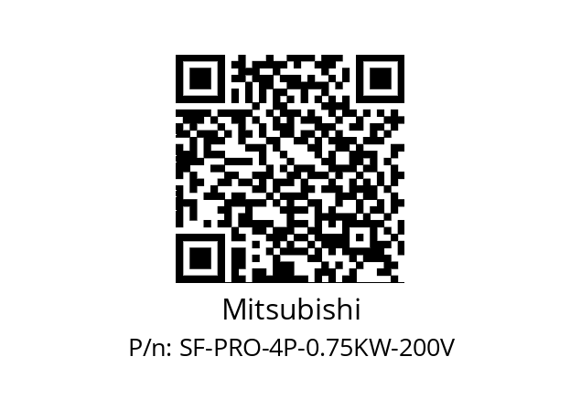   Mitsubishi SF-PRO-4P-0.75KW-200V