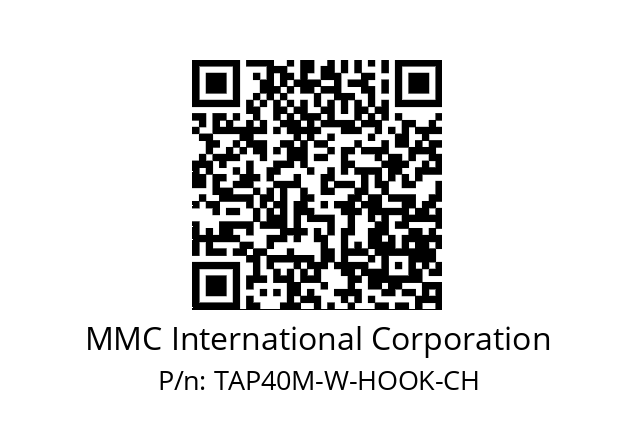   MMC International Corporation TAP40M-W-HOOK-CH