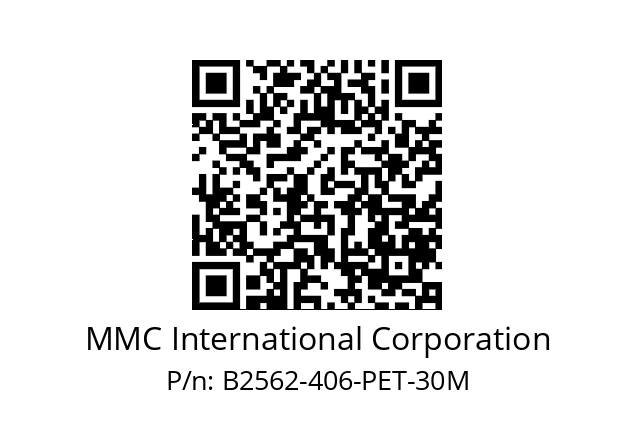   MMC International Corporation B2562-406-PET-30M