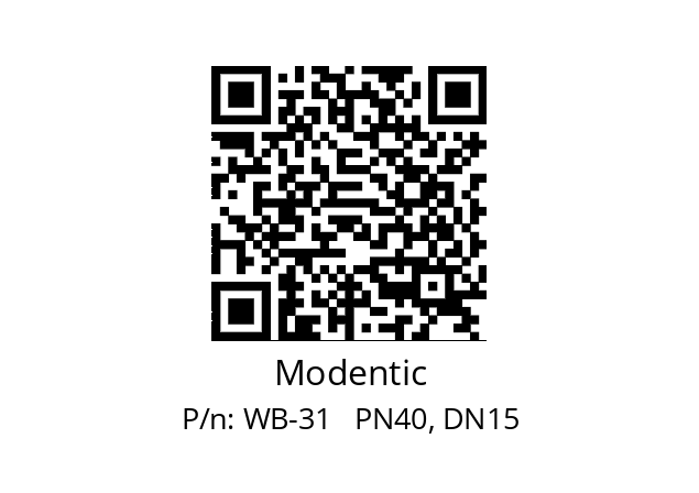   Modentic WB-31   PN40, DN15