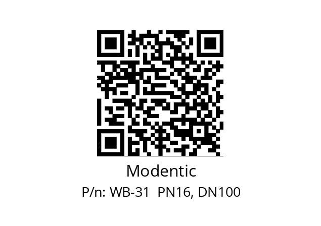   Modentic WB-31  PN16, DN100