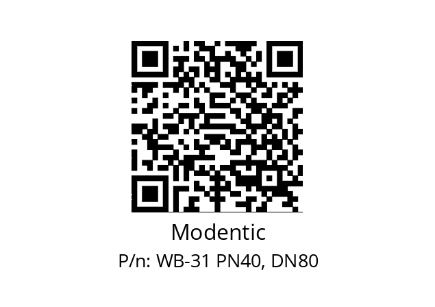   Modentic WB-31 PN40, DN80