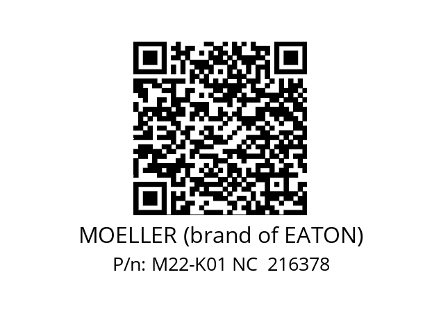   MOELLER (brand of EATON) M22-K01 NC  216378