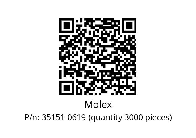   Molex 35151-0619 (quantity 3000 pieces)