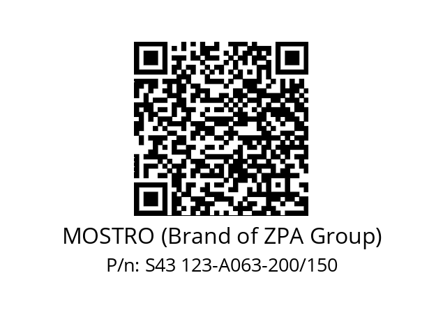   MOSTRO (Brand of ZPA Group) S43 123-A063-200/150