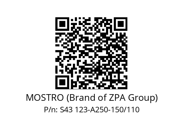   MOSTRO (Brand of ZPA Group) S43 123-A250-150/110