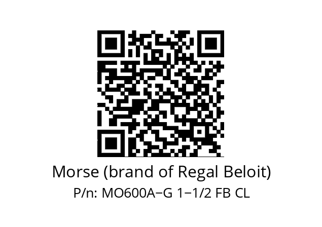   Morse (brand of Regal Beloit) MO600A−G 1−1/2 FB CL