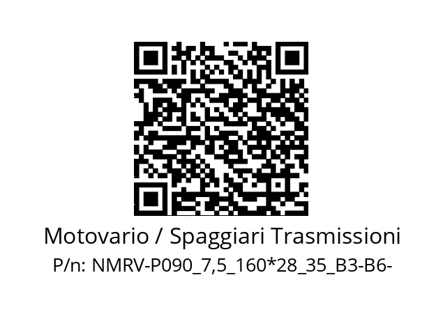   Motovario / Spaggiari Trasmissioni NMRV-P090_7,5_160*28_35_B3-B6-