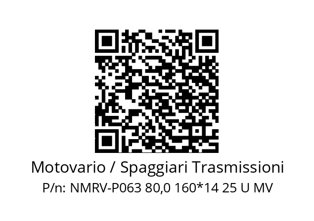   Motovario / Spaggiari Trasmissioni NMRV-P063 80,0 160*14 25 U MV