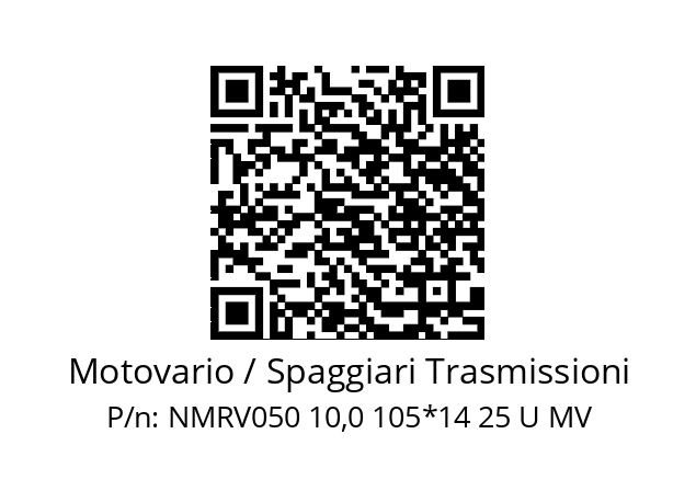   Motovario / Spaggiari Trasmissioni NMRV050 10,0 105*14 25 U MV