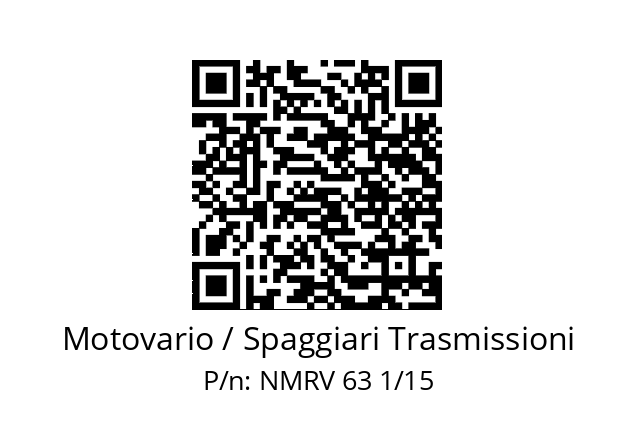   Motovario / Spaggiari Trasmissioni NMRV 63 1/15