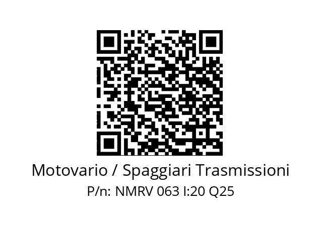   Motovario / Spaggiari Trasmissioni NMRV 063 I:20 Q25