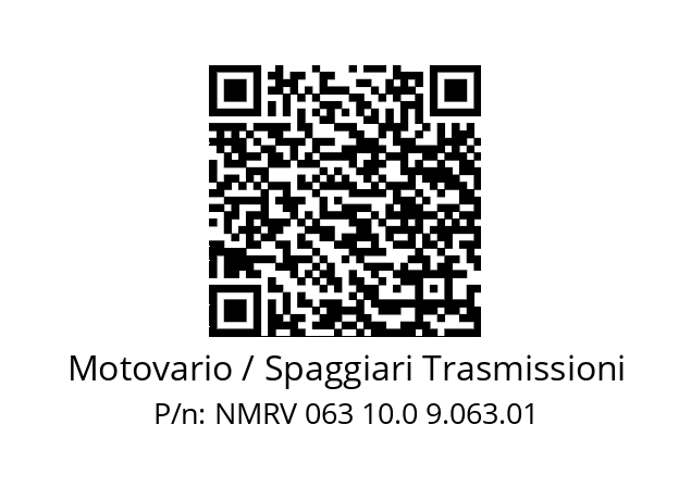   Motovario / Spaggiari Trasmissioni NMRV 063 10.0 9.063.01