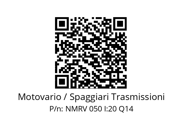   Motovario / Spaggiari Trasmissioni NMRV 050 I:20 Q14