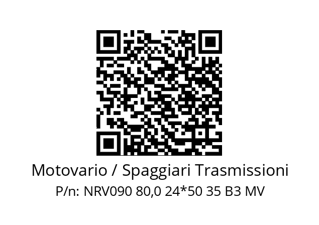   Motovario / Spaggiari Trasmissioni NRV090 80,0 24*50 35 B3 MV