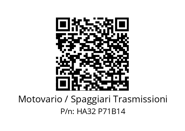   Motovario / Spaggiari Trasmissioni HA32 P71B14