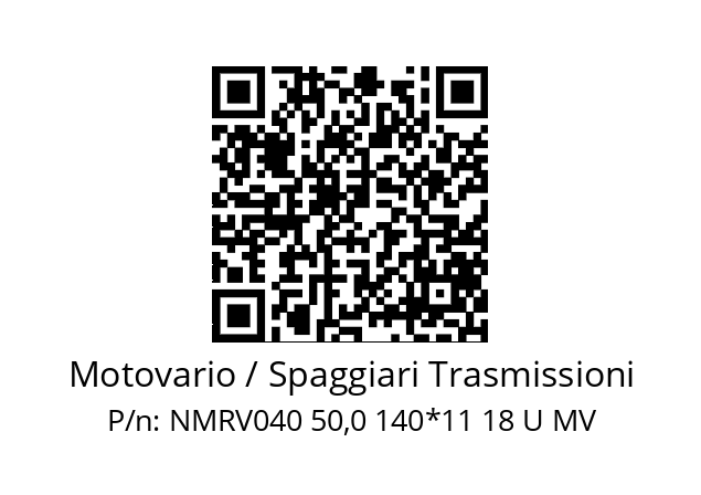   Motovario / Spaggiari Trasmissioni NMRV040 50,0 140*11 18 U MV