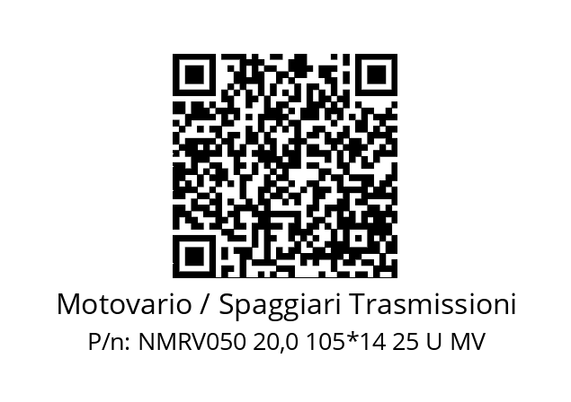   Motovario / Spaggiari Trasmissioni NMRV050 20,0 105*14 25 U MV