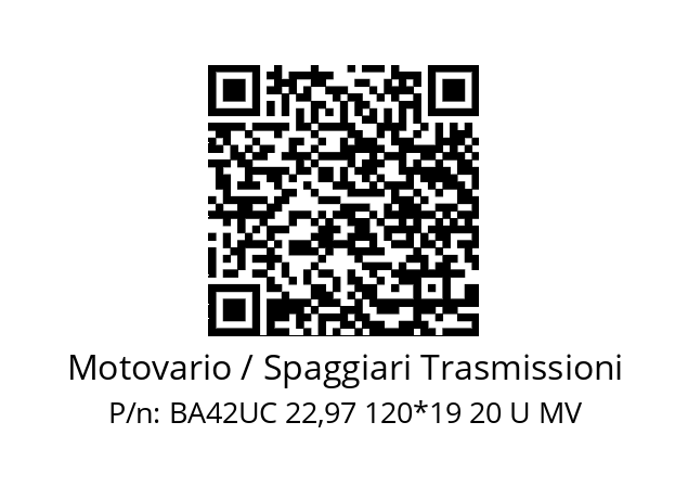   Motovario / Spaggiari Trasmissioni BA42UC 22,97 120*19 20 U MV