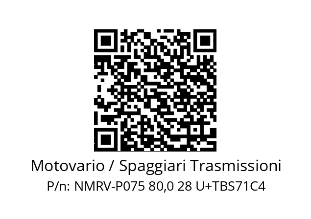   Motovario / Spaggiari Trasmissioni NMRV-P075 80,0 28 U+TBS71C4