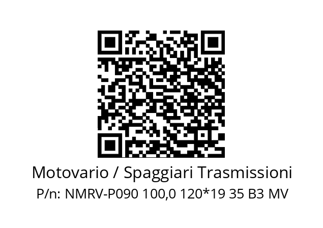   Motovario / Spaggiari Trasmissioni NMRV-P090 100,0 120*19 35 B3 MV